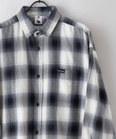 【UNIIT × RED CAP GIRL】 オンブレチェック ルーズシルエット バック刺繍シャツ コットン100％