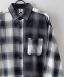 【UNIIT × RED CAP GIRL】 オンブレチェック ルーズシルエット バック刺繍シャツ コットン100％