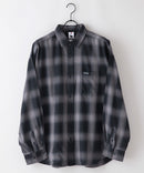 【UNIIT × RED CAP GIRL】 オンブレチェック ルーズシルエット バック刺繍シャツ コットン100％