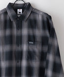 【UNIIT × RED CAP GIRL】 オンブレチェック ルーズシルエット バック刺繍シャツ コットン100％