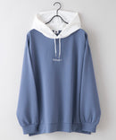【RED CAP GIRL×UNIIT/レッドキャップガール×ユニット】ビッグシルエット とろみポンチ 落ち感ドレープ 配色フード バックプリント ダンボール ニット プルオーバー パーカー zo ❘ジーンズメイト公式オンラインショップ