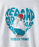 【UNIIT × RED CAP GIRL】 バックプリント 裏毛 ハーフジップ