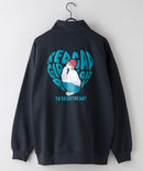 【UNIIT × RED CAP GIRL】 バックプリント 裏毛 ハーフジップ