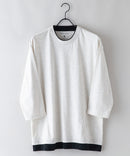 汗染み 目立ちにくい フェイク レイヤード 重ね着風 BIG 7分袖 Tシャツ ZERO STAIN ゼロステイン 防汚 UVカット 撥水 ユニセックス オフホワイト ❘ジーンズメイト公式オンラインショップ