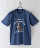 汗染み 目立ちにくい アニマル プリント Tシャツ ZERO STAIN ゼロステイン 防汚 UVカット 撥水 ブルー ❘ジーンズメイト公式オンラインショップ