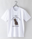 汗染み 目立ちにくい アニマル プリント Tシャツ ZERO STAIN ゼロステイン 防汚 UVカット 撥水 ホワイト ❘ジーンズメイト公式オンラインショップ