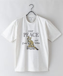汗染み 目立ちにくい アニマル プリント Tシャツ ZERO STAIN ゼロステイン 防汚 UVカット 撥水 オフホワイト ❘ジーンズメイト公式オンラインショップ