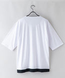 汗染み 目立ちにくい フェイク レイヤード 重ね着風 BIG キーネック Tシャツ ZERO STAIN ゼロステイン 防汚 UVカット 撥水 ❘ジーンズメイト公式オンラインショップ