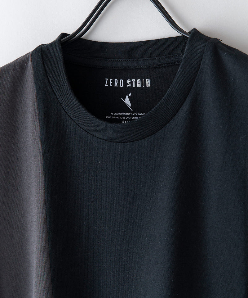 汗染み 目立ちにくい 切替 デザイン BIG 7分袖 Tシャツ ZERO STAIN ゼロステイン 防汚 UVカット 撥水
