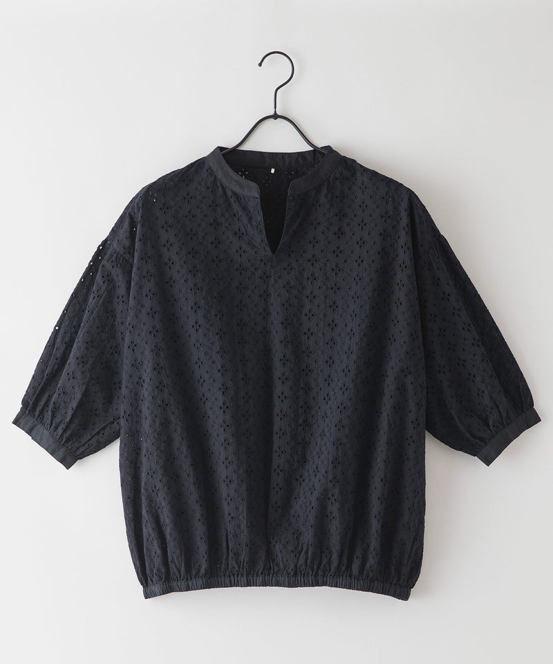 スキッパー 刺繍 ブラウス レディース C-FORT POINT