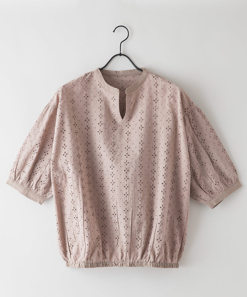 スキッパー 刺繍 ブラウス レディース C-FORT POINT