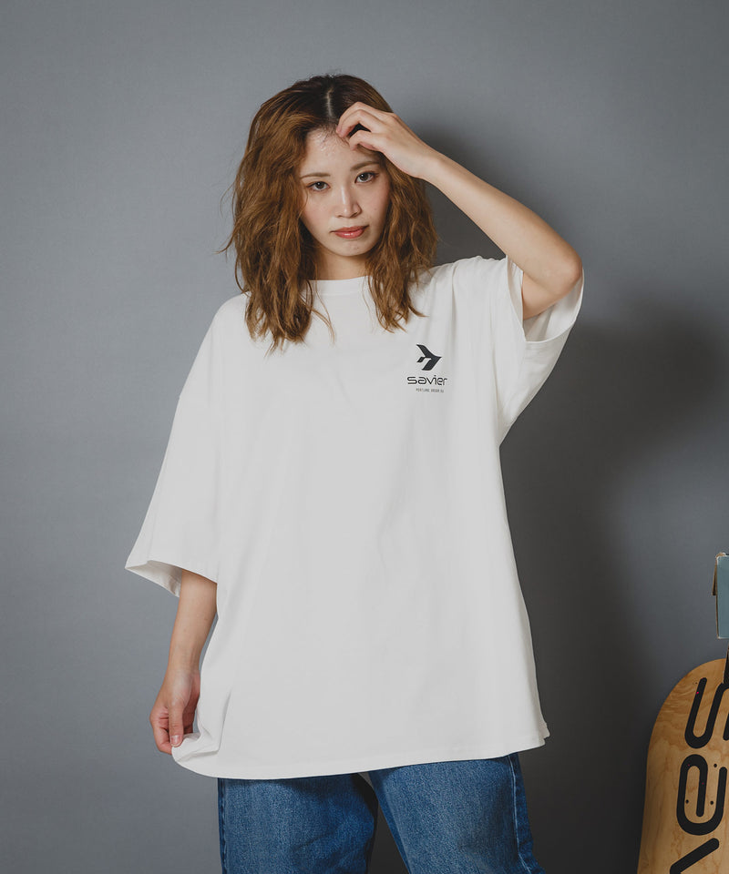 【SAVIER/サビアー】オーバーサイズ バックプリントTシャツ UVカット