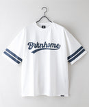 【brknhome/ブロークンホーム】袖ライン ベースボールロゴ Tシャツ ホワイト ❘ジーンズメイト公式オンラインショップ