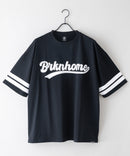 【brknhome/ブロークンホーム】袖ライン ベースボールロゴ Tシャツ ブラック ❘ジーンズメイト公式オンラインショップ
