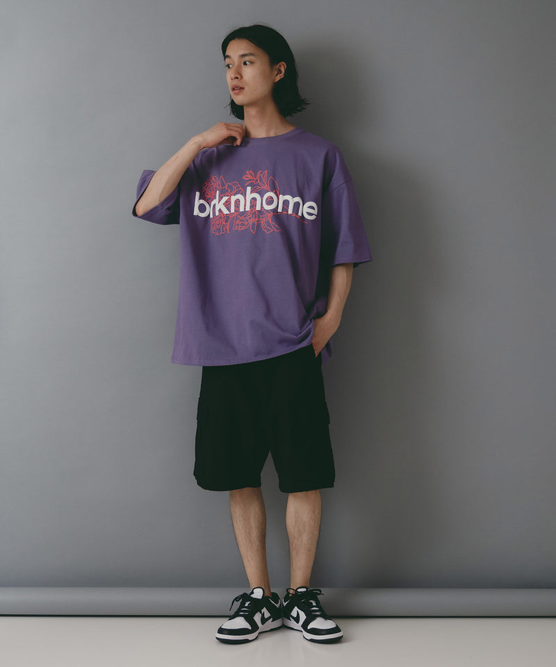 【brknhome/ブロークンホーム】 発泡プリントロゴ オーバーサイズ Tシャツ