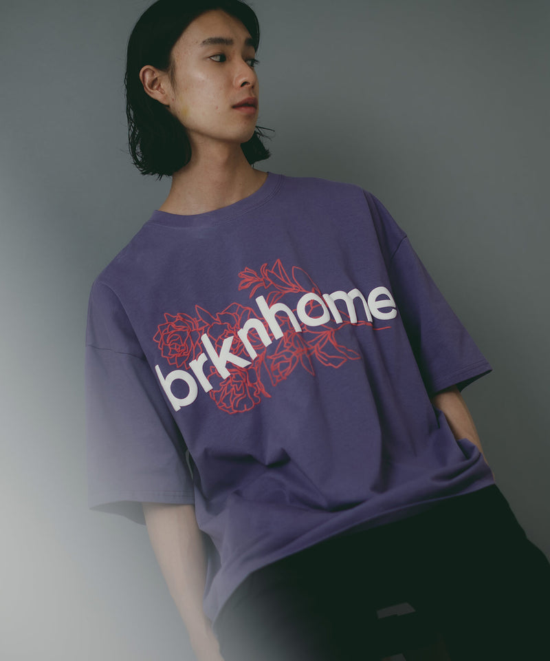 【brknhome/ブロークンホーム】 発泡プリントロゴ オーバーサイズ Tシャツ