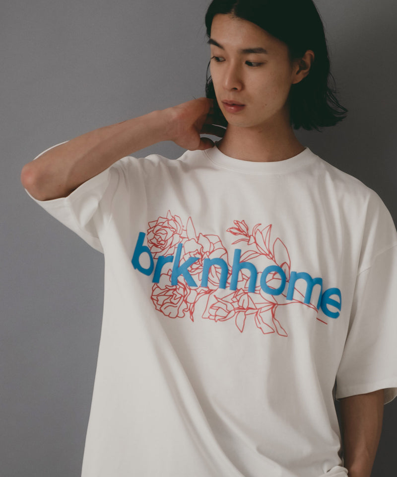 【brknhome/ブロークンホーム】 発泡プリントロゴ オーバーサイズ Tシャツ