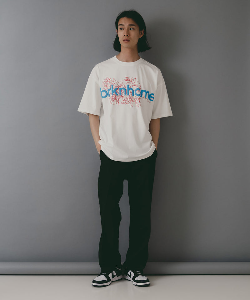 【brknhome/ブロークンホーム】 発泡プリントロゴ オーバーサイズ Tシャツ