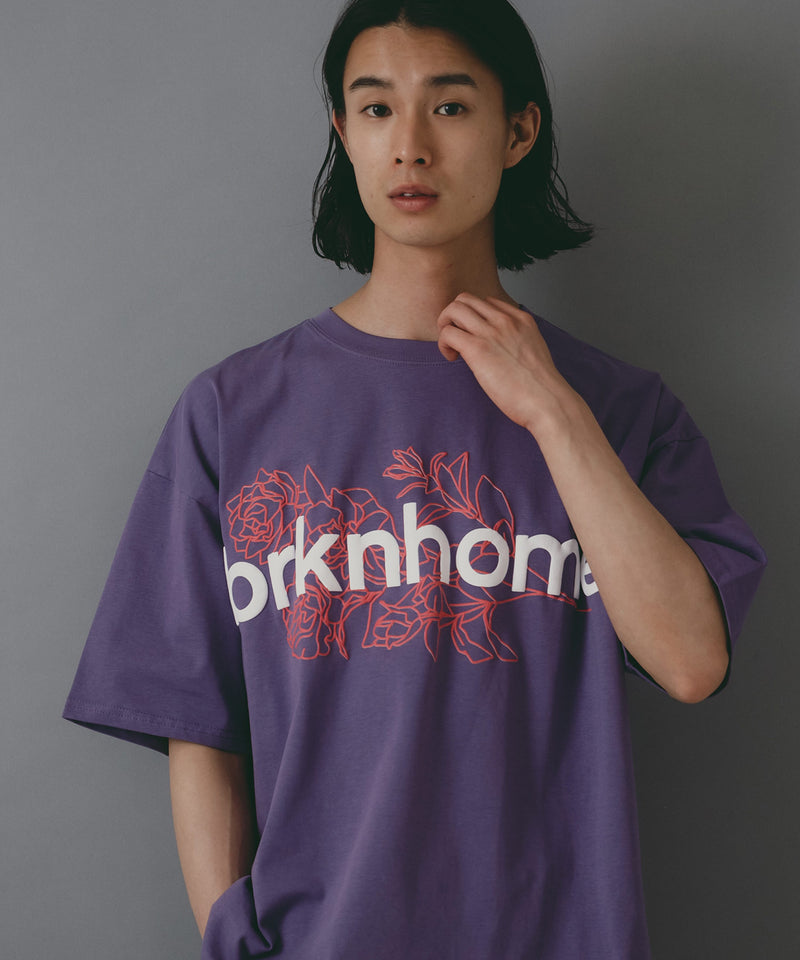 【brknhome/ブロークンホーム】 発泡プリントロゴ オーバーサイズ Tシャツ