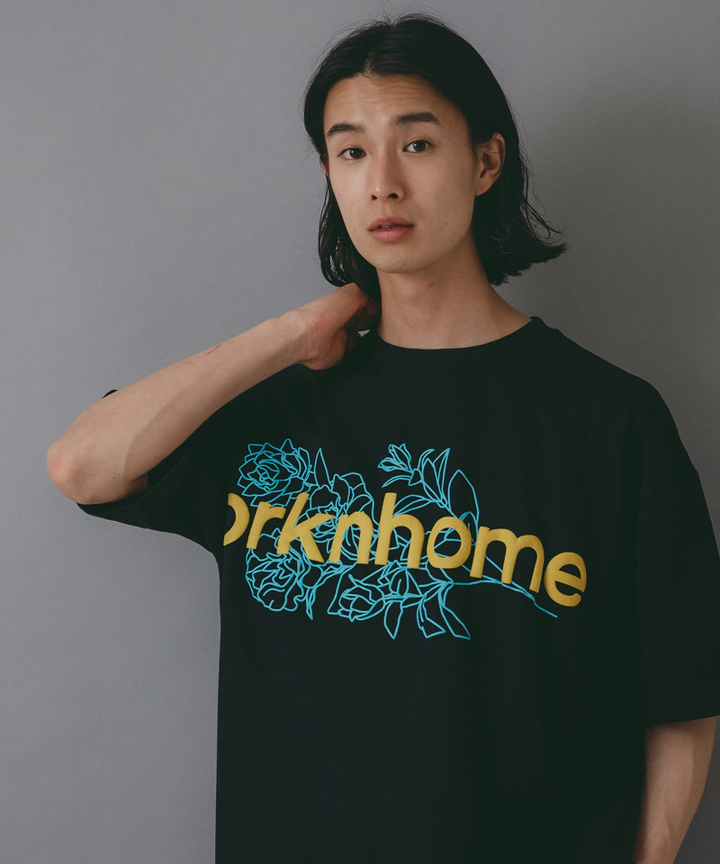 【brknhome/ブロークンホーム】 発泡プリントロゴ オーバーサイズ Tシャツ