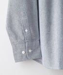 リラックスフィット アニマル胸ワンポイント オックスシャツ 犬 猫 ユニセックス BLUE STANDARD ブルースタンダード