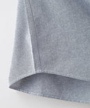 リラックスフィット アニマル胸ワンポイント オックスシャツ 犬 猫 ユニセックス BLUE STANDARD ブルースタンダード