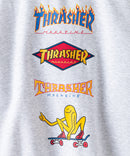 裏起毛 バック刺繍＆プリント クルーネックスウェット THRASHER スラッシャー　