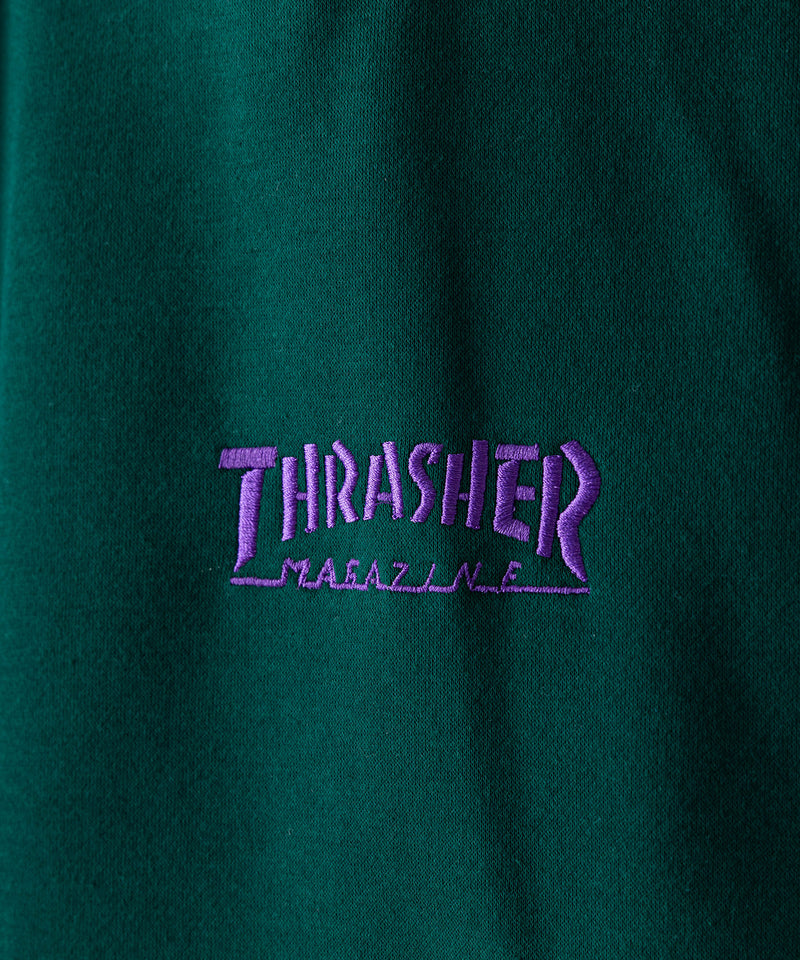 裏起毛 胸刺繍 フード配色 バイカラー フーディー  プルオーバー パーカー THRASHER スラッシャー　