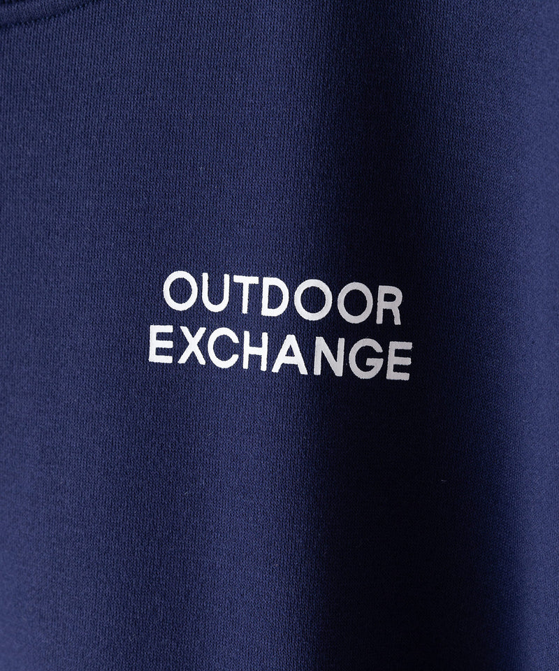 サンセット マウンテン バックロゴ クルーネック スウェット トレーナー 裏毛仕様 OUTDOOR EXCHANGE アウトドア エクスチェンジ