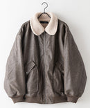 【UNIIT/ユニット】ヴィンテージライク オーバーサイズ PUボアフライトジャケット
