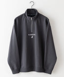 ビッグシルエット ワンポイントロゴ刺繍 裏起毛 ハーフジップスウェット トレーナー フロントジップ KANGOL カンゴール
