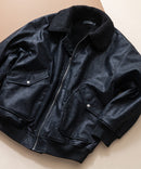 【UNIIT/ユニット】ヴィンテージライク オーバーサイズ PUボアフライトジャケット