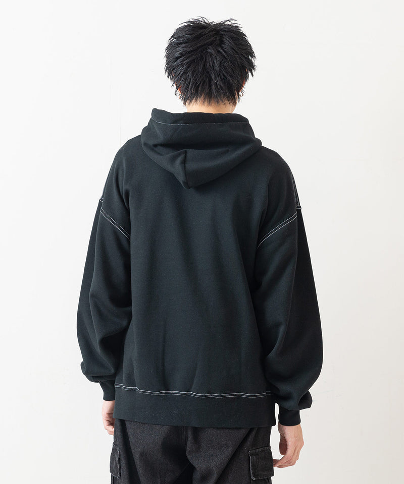 【BEN DAVIS/ベンデイビス】SPRAY ART STITCH HOODIE/オーバーサイズ 裏起毛 ストリート ロゴ ワンポイント刺繍 スウェット パーカー フーディー/レディース メンズ zo