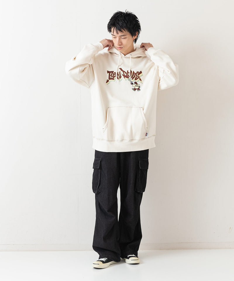 【BEN DAVIS/ベンデイビス】SPRAY ART STITCH HOODIE/オーバーサイズ 裏起毛 ストリート ロゴ ワンポイント刺繍 スウェット パーカー フーディー/レディース メンズ zo