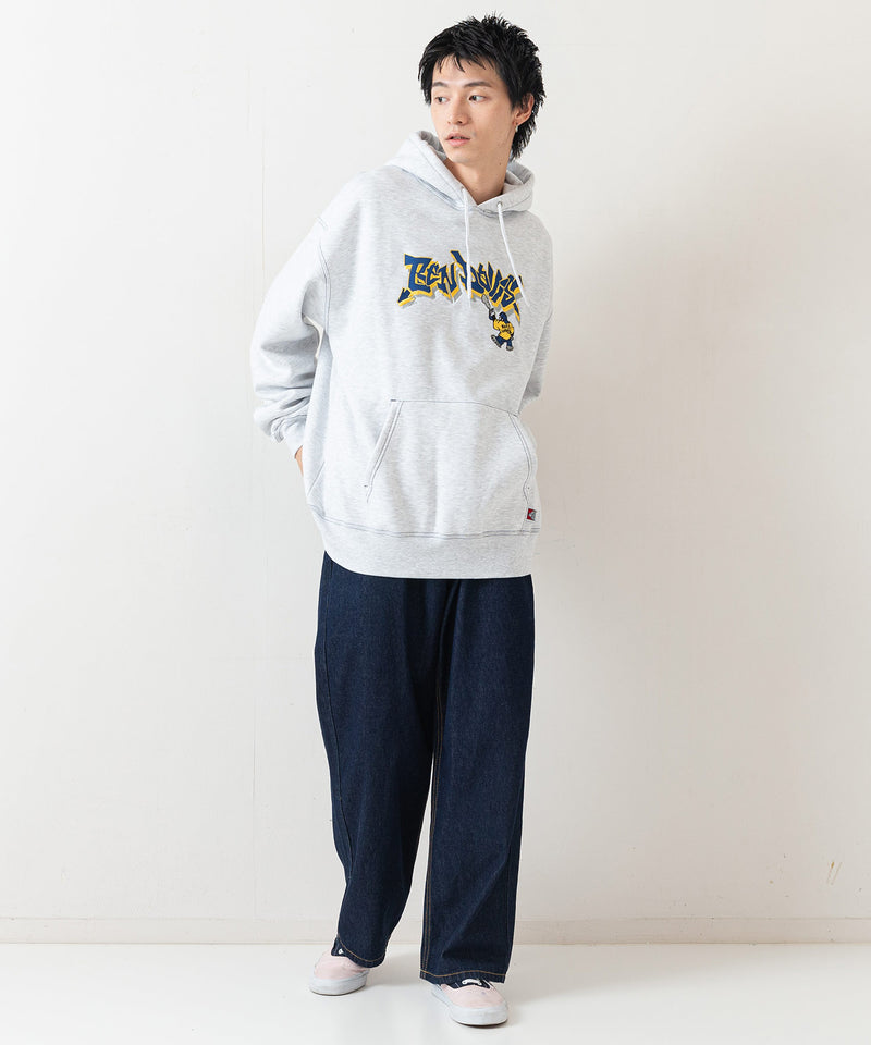 【BEN DAVIS/ベンデイビス】SPRAY ART STITCH HOODIE/オーバーサイズ 裏起毛 ストリート ロゴ ワンポイント刺繍 スウェット パーカー フーディー/レディース メンズ zo