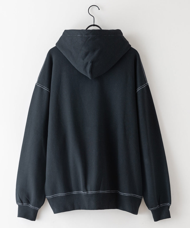 【BEN DAVIS/ベンデイビス】SPRAY ART STITCH HOODIE/オーバーサイズ 裏起毛 ストリート ロゴ ワンポイント刺繍 スウェット パーカー フーディー/レディース メンズ zo