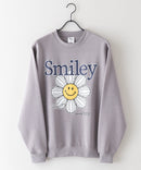 【SMILEY FACE/スマイリーフェイス】裏起毛オーバーサイズプリントスウェットトレーナー