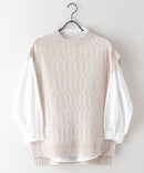 【FORTPOINT/フォートポイント】ニットベスト+ブラウスアンサンブル zo