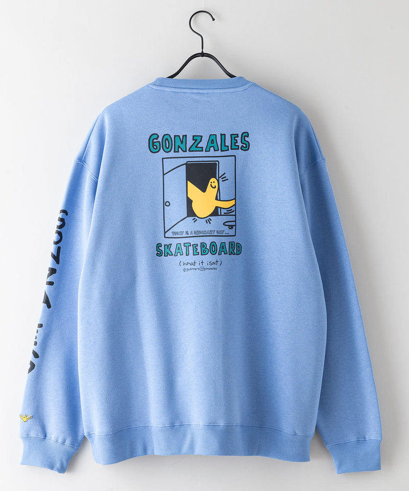 （What it isNt）ART BY MARKGONZALES / (ワットイットイズント) アートバイマークゴンザレス リラックスフィット　バックプリント 裏起毛 クルーネックトレーナー  ユニセックス