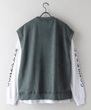 【（What it isNt）ART BY MARKGONZALES / (ワットイットイズント) アートバイマークゴンザレス】 スエードタッチベスト ロンT リアルレイヤード 2枚セット