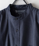 リラックスフィット 楽ケア オックス バンドカラーシャツ イージーケア ピンポイント防汚加工 時短シャツ BLUE STANDARD ❘ジーンズメイト公式オンラインショップ