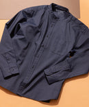 リラックスフィット 楽ケア オックス バンドカラーシャツ イージーケア ピンポイント防汚加工 時短シャツ BLUE STANDARD スミクロ ❘ジーンズメイト公式オンラインショップ
