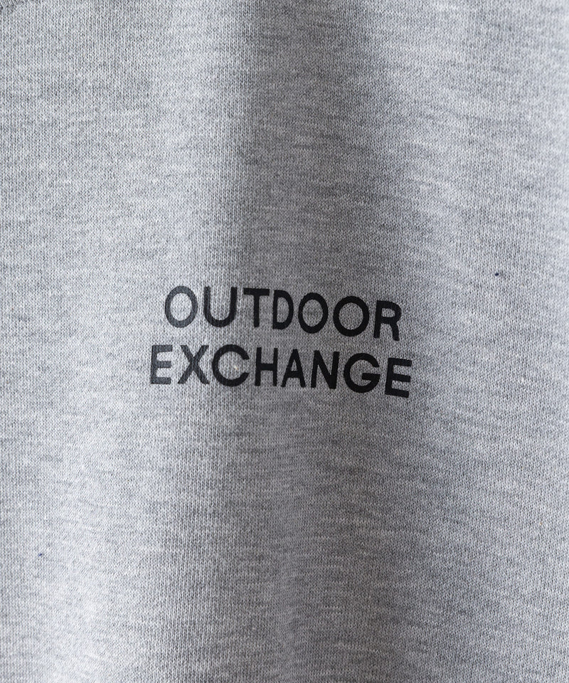 サークル マウンテン バックロゴ クルーネックスエット 裏毛仕様 OUTDOOR EXCHANGE アウトドア エクスチェンジ