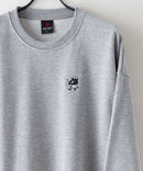 【SAVIER/サビアー】WALKING DONUTSコラボ / バックプリント ビッグシルエット スウェットトレーナー ワンポイント刺繍 ブランドロゴ