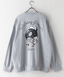 【SAVIER/サビアー】WALKING DONUTSコラボ / バックプリント ビッグシルエット スウェットトレーナー ワンポイント刺繍 ブランドロゴ