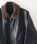 【SAVIER/サビアー】ボア衿G1PUレザーブルゾン