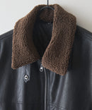 【SAVIER/サビアー】ボア衿G1PUレザーブルゾン