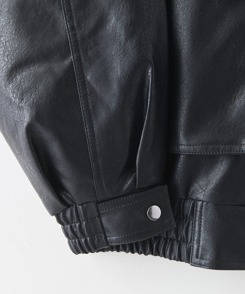 【SAVIER/サビアー】ボア衿G1PUレザーブルゾン