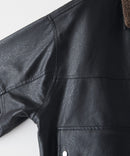 【SAVIER/サビアー】ボア衿G1PUレザーブルゾン