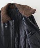 【SAVIER/サビアー】ボア衿G1PUレザーブルゾン